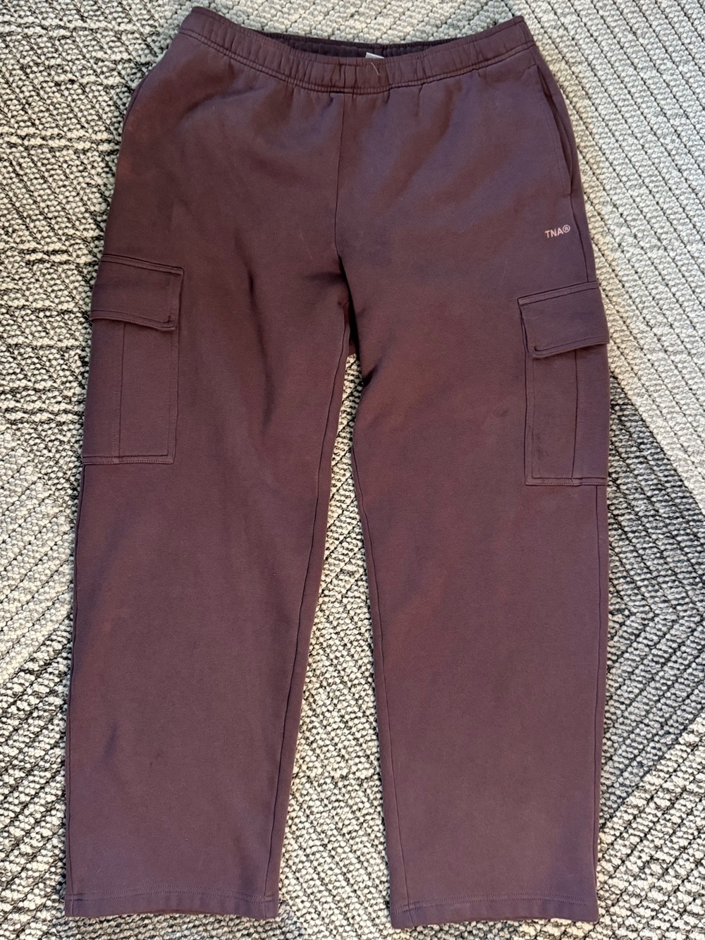 TNA — Cozy Sweatfleece Mega Cargo Pants — Eggplant Purple